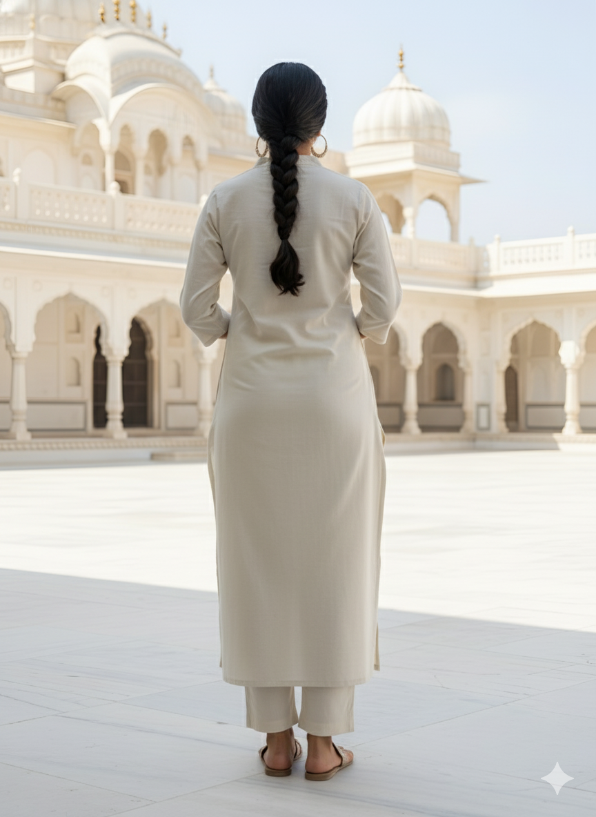 Pure Khadi Cotton Kurti with Pants