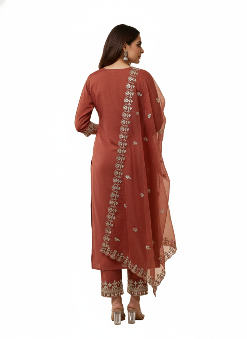 Designer Gota Patti Kurti Pant with Dupatta Set