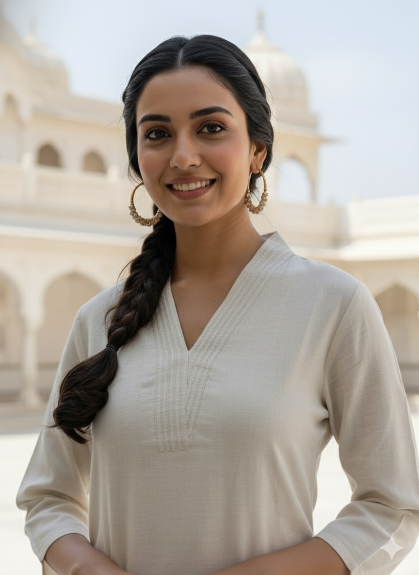 Pure Khadi Cotton Kurti with Pants